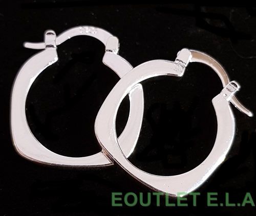 23x19mm SQUARE SILVER HOOP EARRINGS